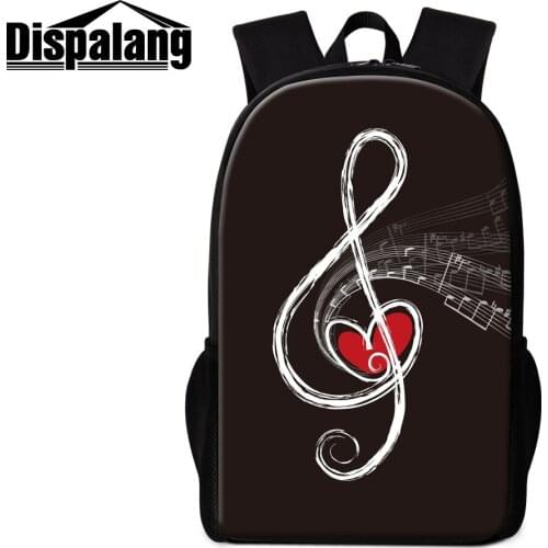 Musical Note Sublimation Print School Bags For Teenage Girls Heat Press Transfer Children Backpack 16'' DIY Logo Fashion Bookbag