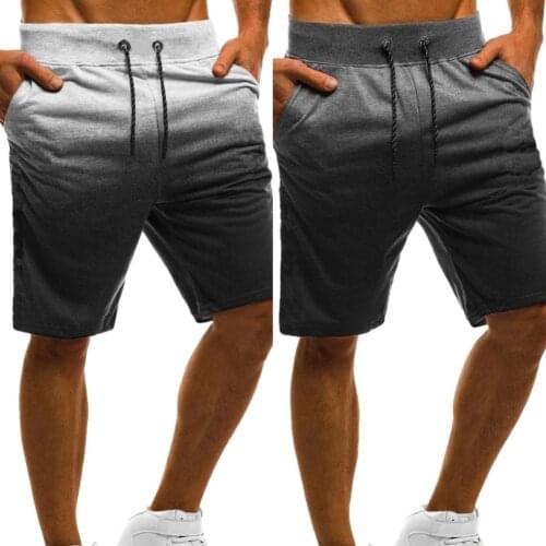 Summer Fashion Casual Mens Sports Shorts Street Wear Gradient Drawstring Fashion Cotton Casual Short Pants for Men Shorts