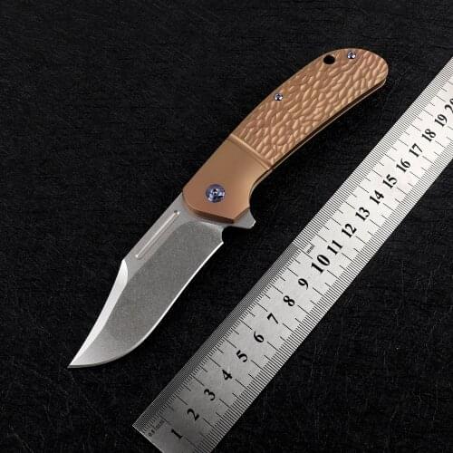 Nine thorn M390 steel blade titanium alloy handle tactical outdoor hunting camping self-defense tool folding knife collection