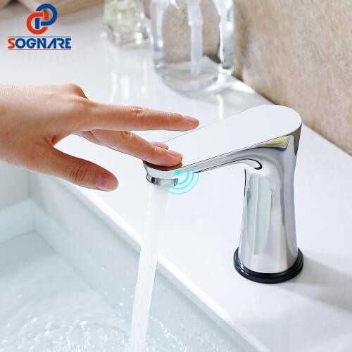 SOGANRE Smart Touch Basin Faucets Stainless Steel Touch Sensor Sensitive Bathroom Faucet New Design Touch Control Faucet Mixer