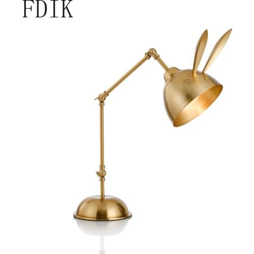 Nordic Led Desk Lamp Rabbit Modern Table Light for Living Room Study Bedroom Bedside Childrens Room Indoor Lighting Fixtures