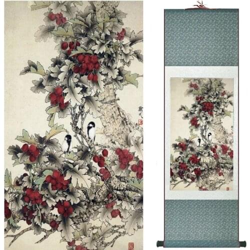 Traditional silk art painting birds and Water lily Chinese Art Painting Home Office Decoration Chinese painting2019071912