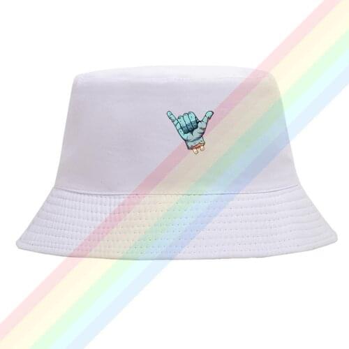 Surfing Zombie Gesture Shaka Cotton Top Comfortable Bucket Cap Men Women Hiking Fishing Hat Two-side