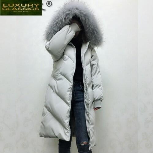Womens Down Jacket Hooded Long Winter Coat Women Korean Duck Down Coats Female Puffer Jacket Warm Parka 2021 1680 LW4365