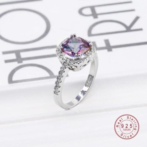 2019 Fashionable OL contracted lady Luxury 100% Silver Color Rings for Women Wedding Engagement Cubic Zirconia Jewelry