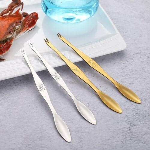 1pc Crab Needle Stainless Steel Seafood Accessory Food Clips Kitchen Gadgets Multifunction Seafood Furit Fork kitchen tools