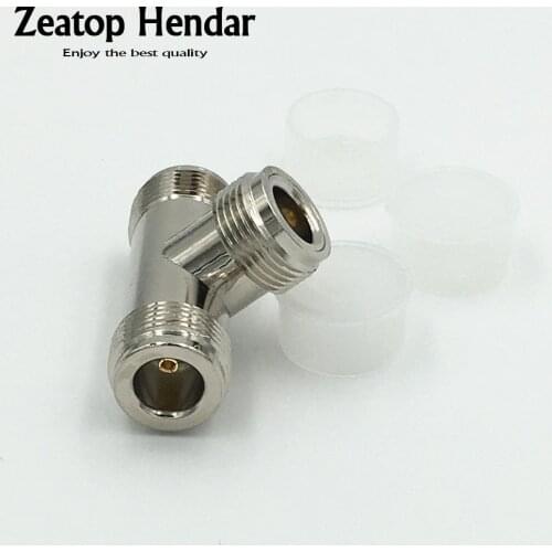 1Pcs Brass N Female Plug to 2X N Female Jack 3 Way T Type Splitter RF Coax Adapter Connector High Quality