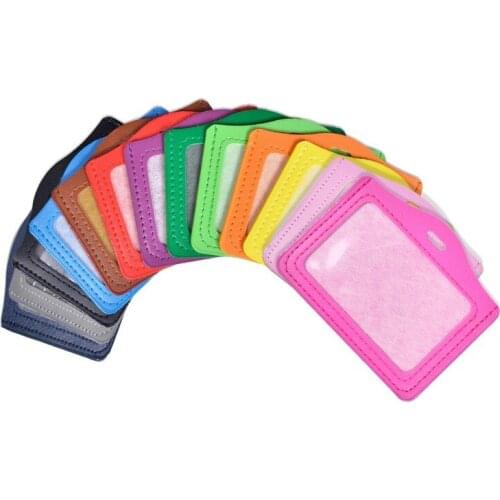 1PC PU Students Worker Nurse ID Credit Card Holder Business School Bank Card Case Cover Badge Holder Office Accessories