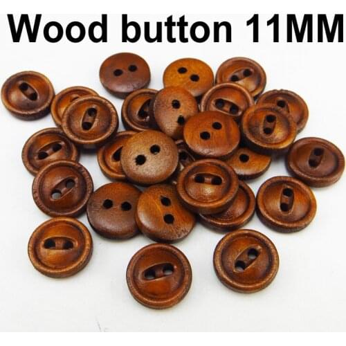 100PCS COFFEE painting wooden buttons 11MM sewing clothes boots coat accessories KID BRAND BUTTON MCB-997