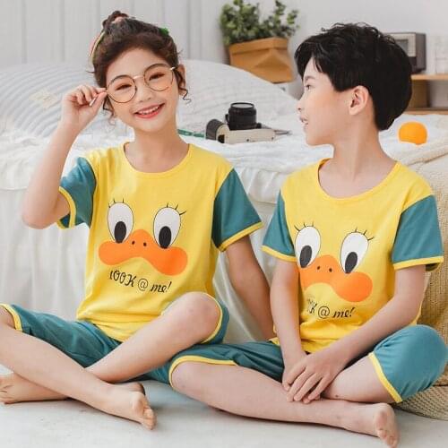 2021 Summer Kids Pajamas Sets Boys Sleepwear Pyjamas Childrens Pajamas Suit Baby Girl Clothes Short Sleeves Girls Pijamas