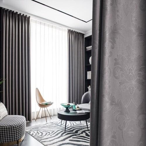2021 New Modern Nordic Light Luxury Pure Color Blackout Curtains for Living Room Bedroom Study Balcony Blackout Curtains Custom