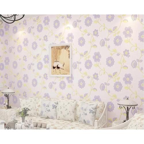 Beibehang 3D non-woven papel de parede 3d wallpaper classic fashion pastoral blue warm bedroom living room TV wall wallpaper