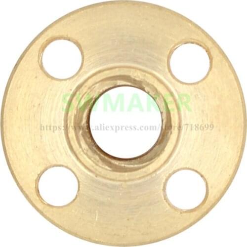 5pcs Brass Nut for TR8*2,TR8*4,TR8*8 lead screw rod nut pitch 2mm TR8 Brass Trapezoidal Lead Screw nut CNC 3D printer parts