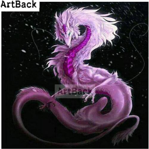 5d diamond painting purple dragon animal full square drill 3d diamond embroidery rhinestone stick drill embroidery