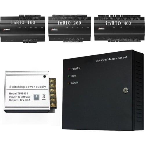 ZK Inbio IP-based Biometric Door Access Control Board RS485 Fingerprint And RFID Card Access Control Panel With Power Supply Box