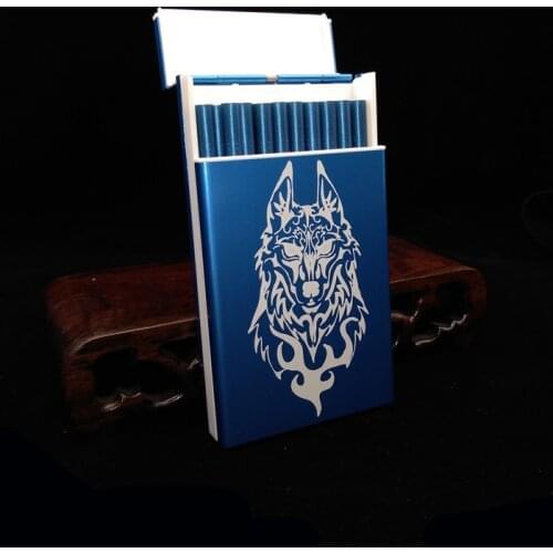 Wolf Tattoo Laifu Aluminium Alloy&plastic Wolf Cigarette Case Ultra Thin 100s Slim Cigarette Box Laser Engraved Gift For Friend