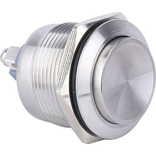 Electronic Button 22mm Metal Self-reset Momentary Push Button Switch 1NO 2 Pin Terminal Waterproof Press Switch