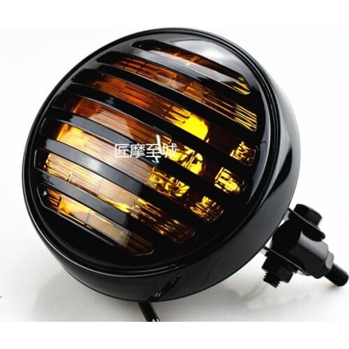 Motorcycle headlight for Harley Scalloped with Grille Lampshade Chopper Bobber