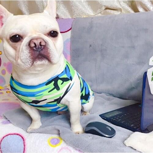 Cotton Yorkshire Tshirt Pug Summer Cool Camouflage Vest Pet Dog Clothes for Small Dogs Pets Clothing French Bulldog Costume