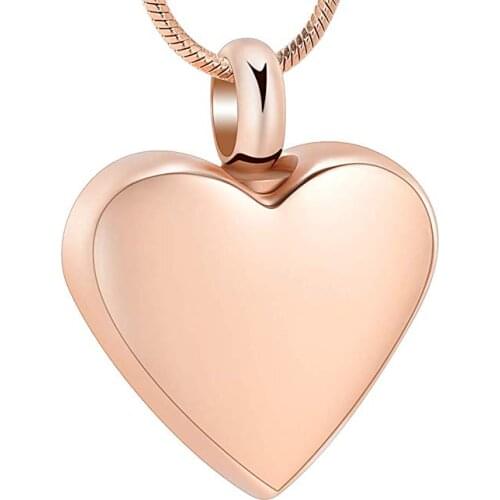 JJ001 Cheap Wholesale High Polished 316L Stainless Steel Simple Heart Cremation Jewerly For Ashes Memorial Urn Necklace Pendant