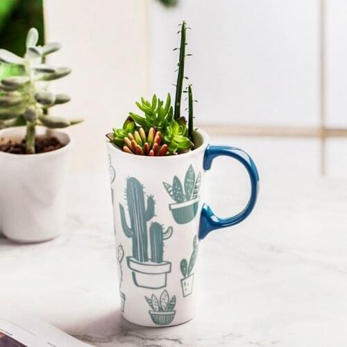 Milk cup large capacity cute Mug Nordic style ceramic oat cup cereal cup coffee cup