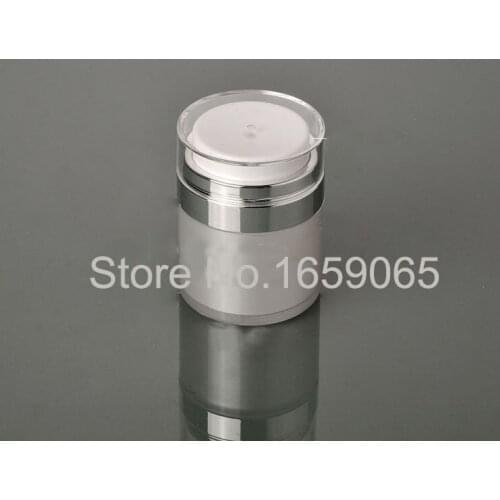 30g Refillable cosmetic Bottles pearl white slim waist acrylic cream bottle container cream jar,Cosmetic Jar,Cosmetic Packaging