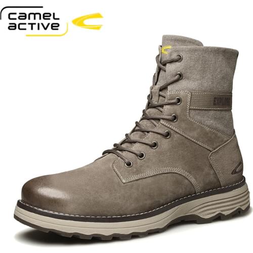 Camel Active New Fashion Outdoor Boots Genuine Leather Mens Shoes Casual Chelsea Boots Non-slip Ankle Boots Zapatos De Hombre