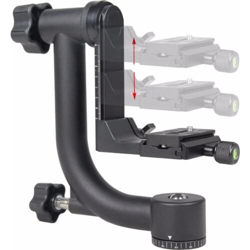 New Professional Aluminum Gimbal Tripod Head For Heavy Telephoto Lens DSLR Camera 360 Panoramic Swivel Tripod Head up to 10KG