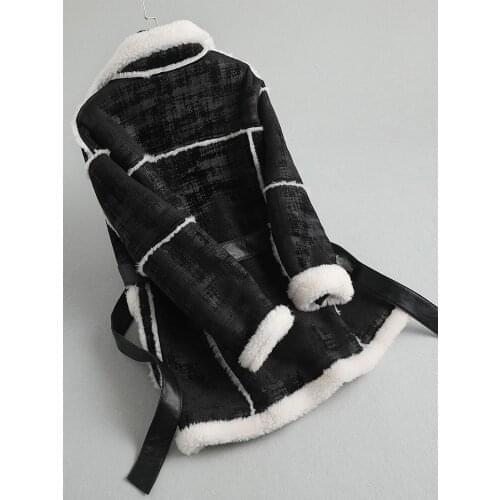 Real Fur Coat Female Faux Leather Jacket 2020 Winter Jacket Women 100% Wool Coats and Jackets Women Korean Outerwear MY