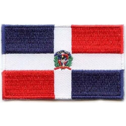 Dominican Republic Patches On Clothes Made by Twill with Flat Broder and Iron On Backing MOQ 50pcs free shipping by Post