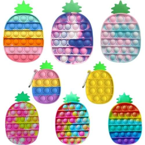 Rainbow Sensory Fidget Toys Push Bubble Fidget Toy Autism Special Needs Stress Reliever Anti Stress Squishy Toys Антистресс