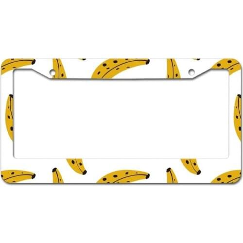 Peceeta Banana License Plate Frame 2 Holes 1 Frame Matte Aluminum Cut Inlaid Standard white 16x31cm"] E7CA
