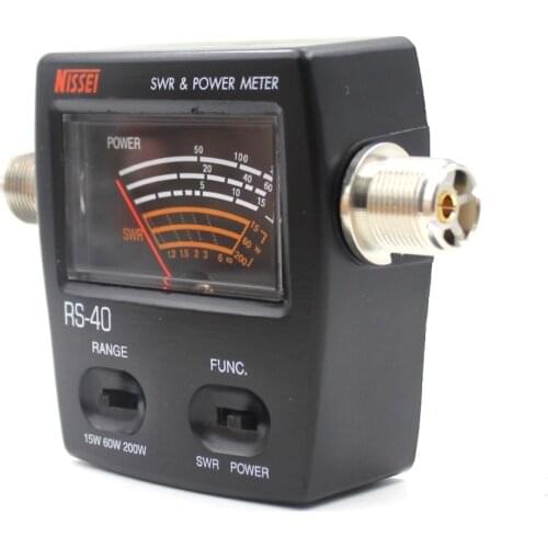 RS-40 SWR/Watt Meter NISSEI 125-525MHz UHF/VHF M Type Connector for TYT Kenwood Baofeng LED Screen Radio Power Counter rs40