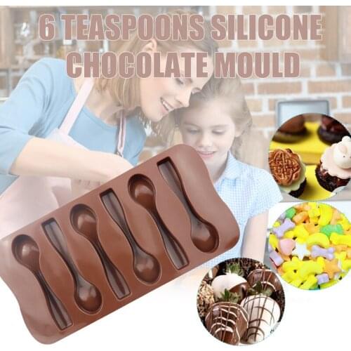 Chocolate Spoon Stencil Silicone Candy Cane Spoons Template DIY Craft Household Handmade Chocolate Stirring Spoons M56