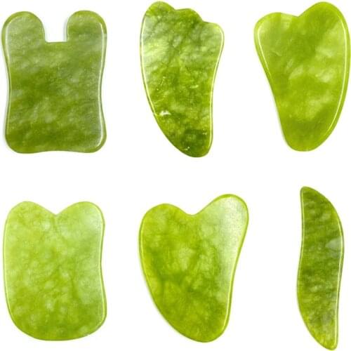 Natural Jade Gua sha Scraper Board Face Massager Facial Guasha Meridian Muscle Relaxation Skin Lifting Face Thin Gouache Scraper
