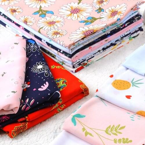 Fabric cotton 100% kids Cloth clothing childrens pajamas by the meter cartoon brocade printed sewing anime floral plant dress