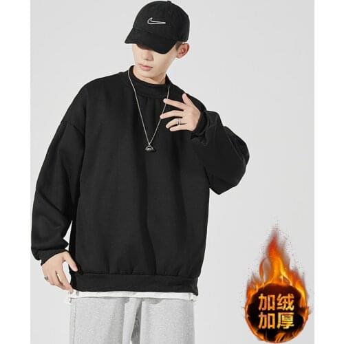 2021 Hoodies Sweatshirts Mens Womans Fashion Solid Color Black Autumn Winter Fleece Hip Hop Hoodies Male Brand Casual Tops 5XL