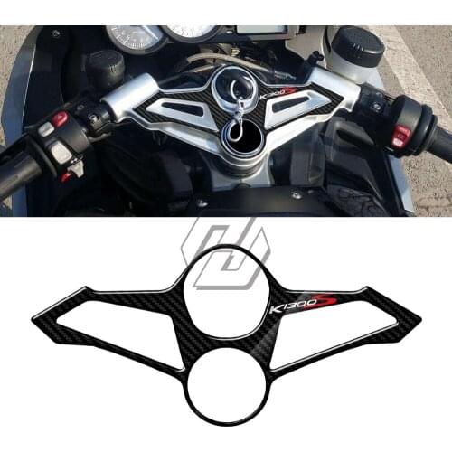 3D Carbon-look Upper Triple Yoke Cover Protector Case for BMW K1300S 2009-2016