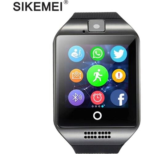 SIKEMEI Q18 Smart Watch Passometer Screen Camera TF card Bluetooth Smartwatch for Xiaomi Android IOS Phone