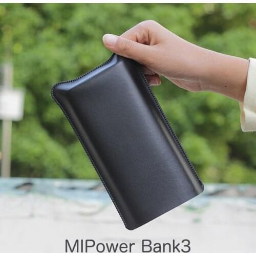 MIPower Bank3 Universal Fillet holster Phone Straight leather case retro simple style For Xiaomi MI Power Bank 3 pouch case