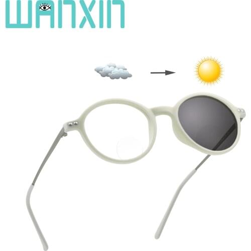 Wanxin Magnifying Eyewear, Bifocal Glasses,Photochromic Dark Gray Sunglasses