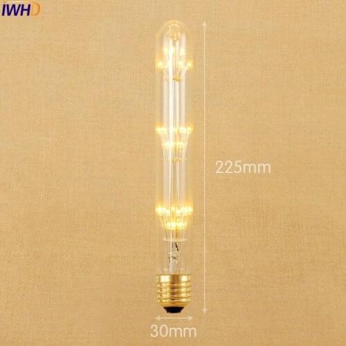 IWHD T225 Tube Vintage Bulb Light Lampada Edison Bulb Lamp E27 220V 3W Bombilla Retro Lamp St64 A19 G95 G80 St58 T10 T185 T30