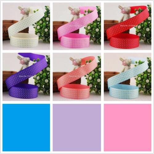 YJHSMY 6 style 5yard/lot 7/8"(22mm) Grosgrain printed Polka Mini Dots ribbon with color dots,DIY hairbow accessories,yd22009