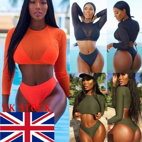 3PCS Women High Waist Triangle Swimwear Bandage Bikini Set Push-up Padded Bra Bathing Suit Beach Swimsuit Sheer Beachwear