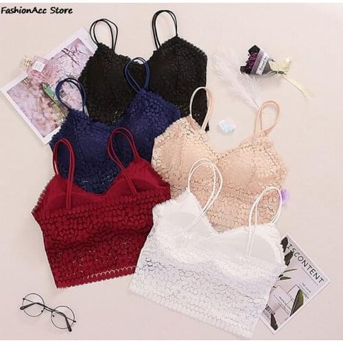 Push Up Wireless Lace Floral Underwear Womens Tube Tops Bra Top Women Plus Size Underwear Lingerie Full Cup Summer Women