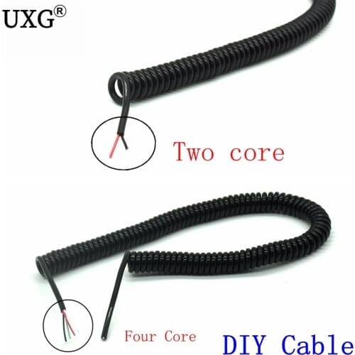 1pcs DIY spring curl line usb 2.0 line usb 4 core wire micro usb mini usb extension data cable 2m 200cm