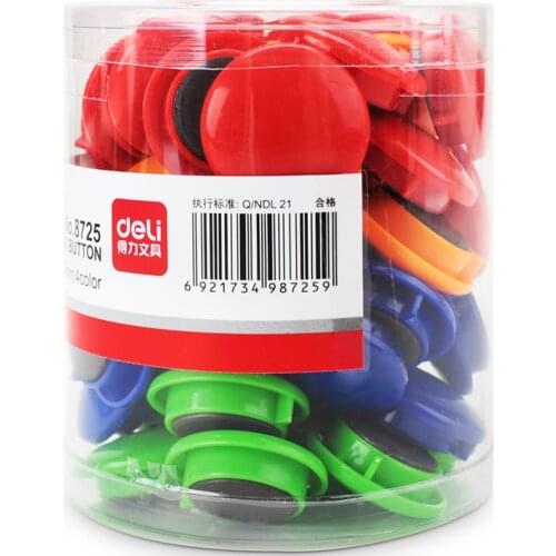 48Pcs/Barrel Round Colorful Magnetic Pins Button Whiteboard 4 Colors Dia 30mm School Home Teaching Office Meeting Room 8725