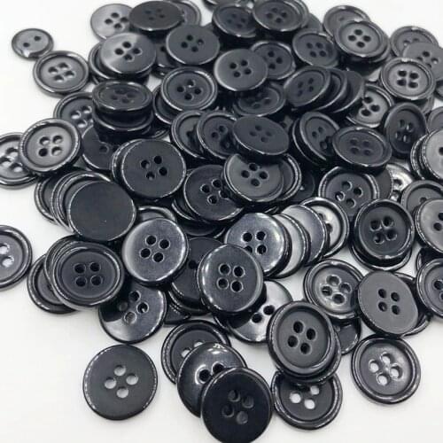 50/100pc 15mm Sewing Button DIY Crafts Plastic Button Black Color PT243