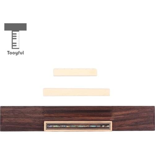 6 String Rosewood Guitar Bridge+Bone Saddle Nut Set for Acousitc Classical Guitar Parts