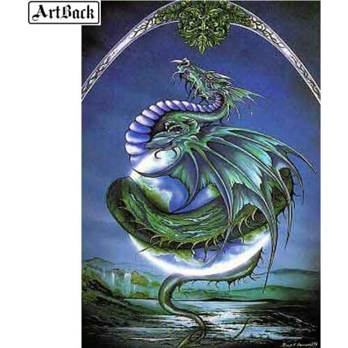 New 5d diamond painting dragon full square diy diamond embroidery animal diamond mosaic landscape handmade home decoration kit